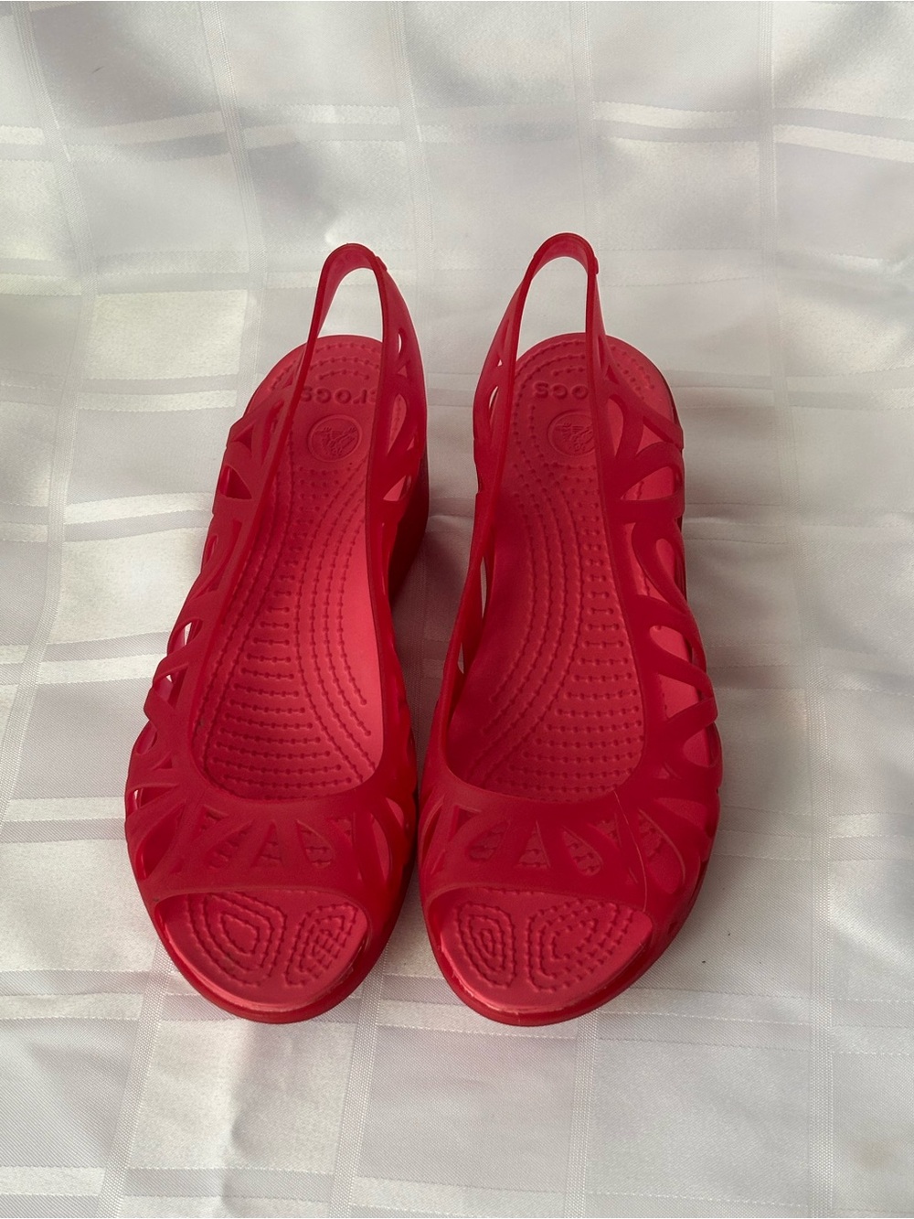 CROCS Red coral Slingback Cutout Jelly Sandals